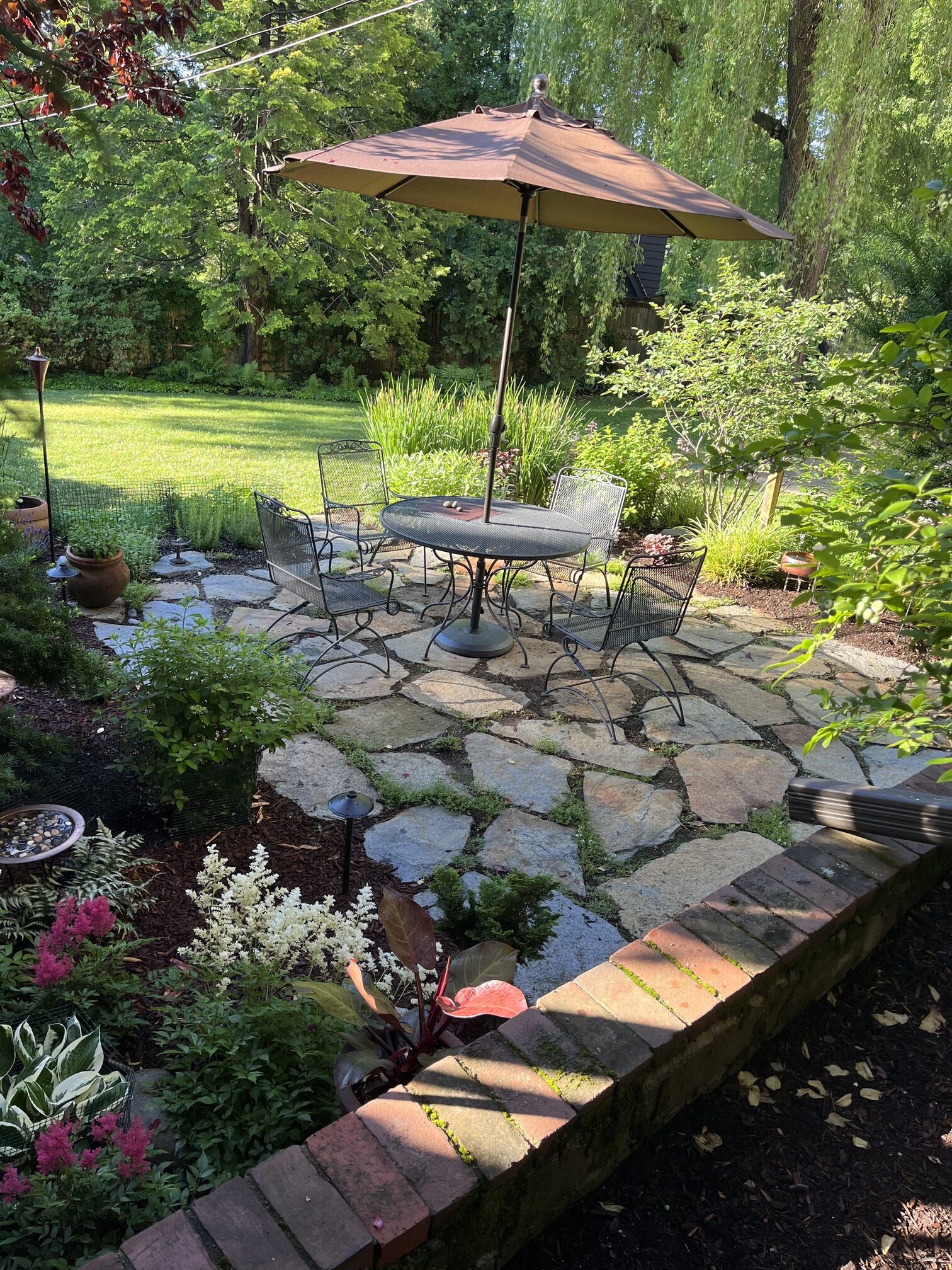 outdoor stone patio and walkway